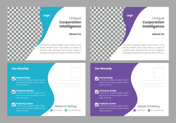  Business postcard design template.