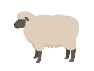 羊のベクターイラスト（サフォーク）