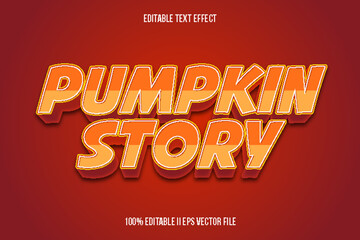 Pumpkin Story Editable Text Effect 3d Emboss Gradient Style