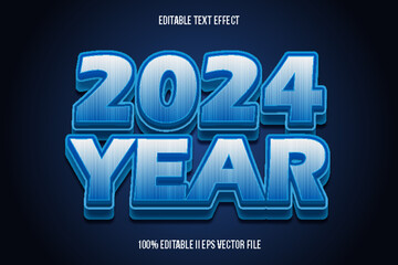 2024 Year Editable Text Effect 3d Emboss Gradient Style