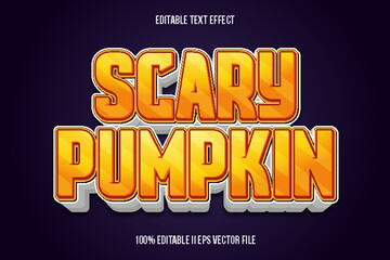 Scary Pumpkin Editable Text Effect 3d Emboss Gradient Style
