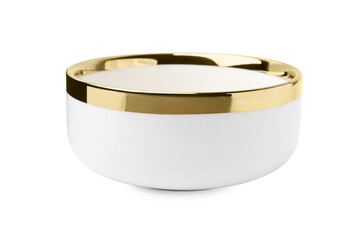 One ceramic bowl isolated on white. Cooking utensil