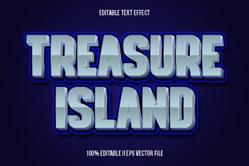 Naklejka na ściany i meble Treasure Island Editable Text Effect 3d Emboss Gradient Style