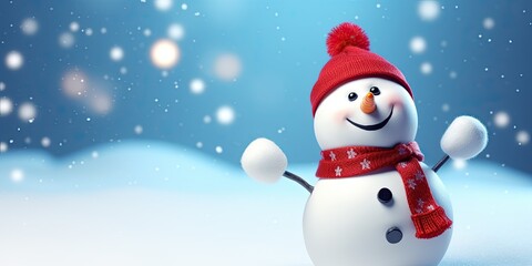 Obraz premium Snowman Christmas celebrating background concept featuring a festive and magical scene