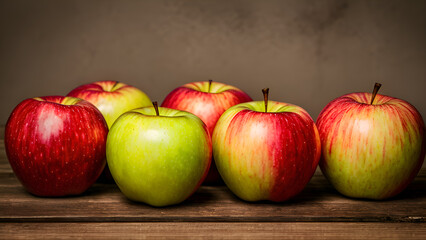 Biological red and green apples