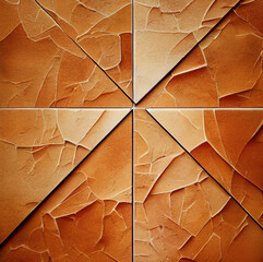 Orange and red stone tile floor or wall pattern for kitchen or bathroom