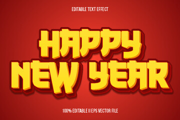 Happy New Year Editable Text Effect 3d Emboss Gradient Style