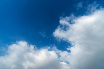 Blue sky with cirrus cloud. It's clearing day and good weather in the morning