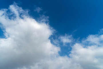 Blue sky with cirrus cloud. It's clearing day and good weather in the morning