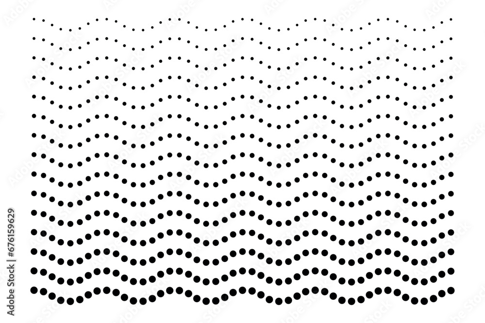 Poster vector dotted wavy dash line seamless pattern.