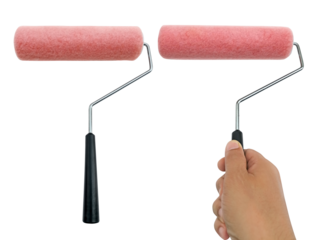 hand hold Paint roller, transparent background