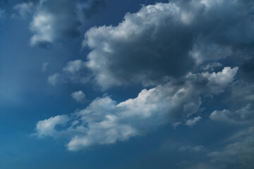 Blue sky with cirrus cloud. It's clearing day and good weather in the morning