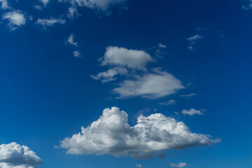 Fototapeta premium Blue sky with cirrus cloud. It's clearing day and good weather in the morning