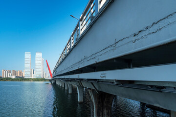 Amazing Modern Bridge against blue sky