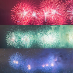 Colorful fireworks exploding at english bay against sky