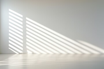 modern white wall with abstract light lines in the window