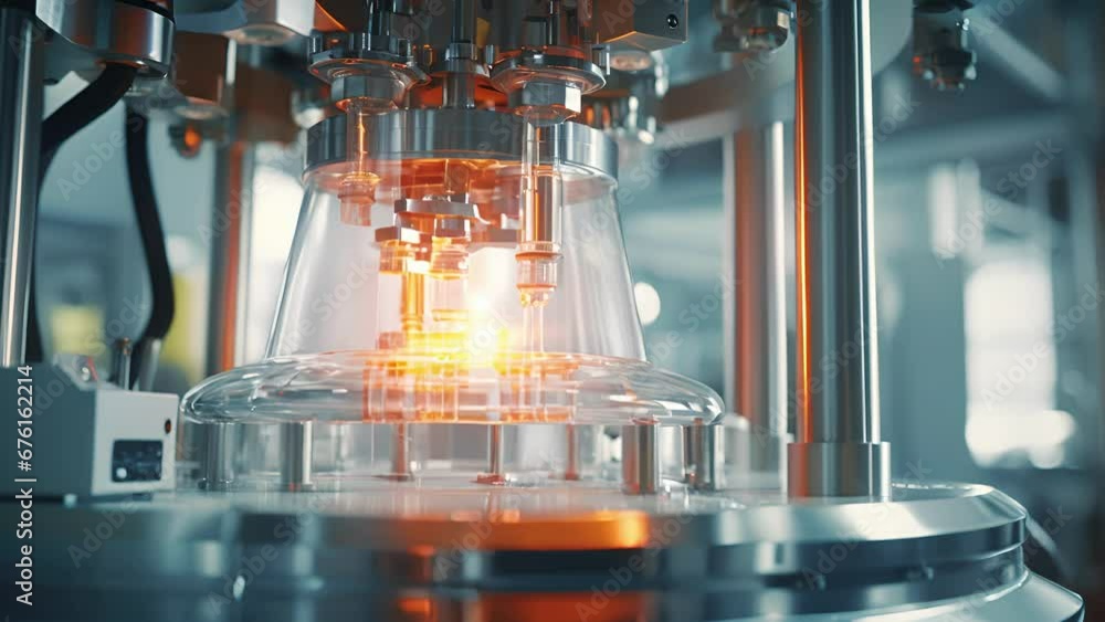Aufkleber closeup image of a laboratoryscale reactor, providing a controlled environment for smallscale chemic