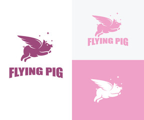 flying pig icon logo inspiration