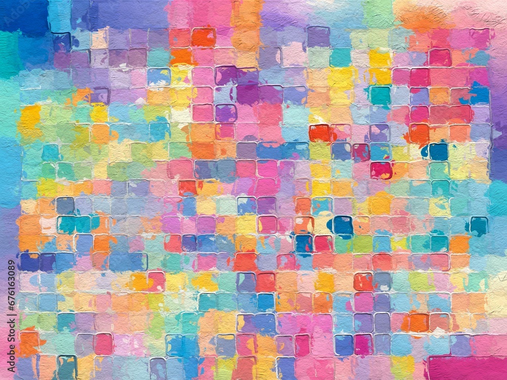 Poster colorful background with squares and patterns
