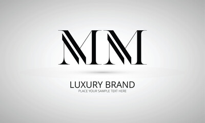 MM M mm initial logo | initial based abstract modern minimal creative logo, vector template image. luxury logotype logo, real estate homie logo. typography logo. initials logo