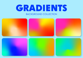 Vector gradients collection background colorful set
