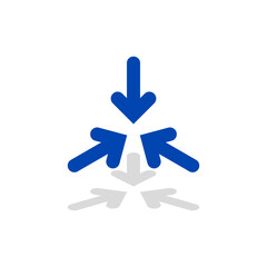 Triple collide arrows icon. Icon for web site. Vector illustration.
