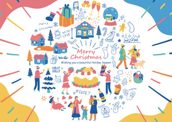 クリスマスを楽しむ人達