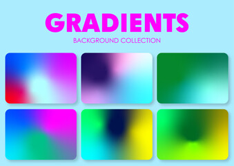 Vector gradients collection colorful background