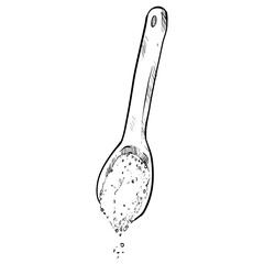 powdered salt handdrawn illustration