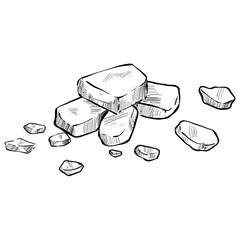coarse salt handdrawn illustration