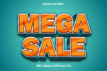 Fototapeta na wymiar Mega Sale Editable Text Effect 3d Emboss Gradient Style