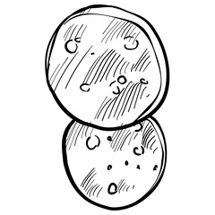 sausage pieces handdrawn illustration