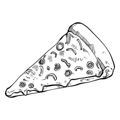 pizza slice handdrawn illustration