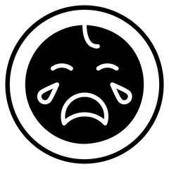 crying glyph icon