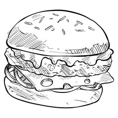 hamburger handdrawn illustration