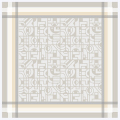 Vector geometric ethnic scarf pattern design in pastel colors