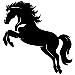 Horse Run Vector silhouette illustration black color, A Horse Running vector