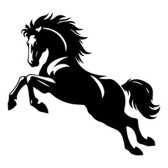 Horse Run Vector silhouette illustration black color, A Horse Running vector