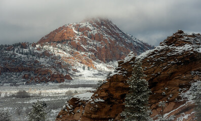 Hop Valley in Zion Covered in Snow
