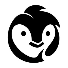 Penguin Black color silhouette illustration, Penguin Logo concept vector silhouette