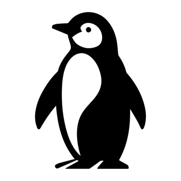 Penguin Black color silhouette illustration, Penguin Logo concept vector silhouette