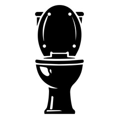 Modern Toilet Icon vector silhouette illustration black color