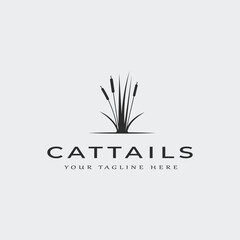 cattails vintage logo vector illustration template design