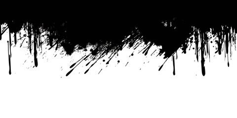 artistic texture of ink brush strokes, Isolated ink splashes and drops. Different handdrawn spray design, grunge splash