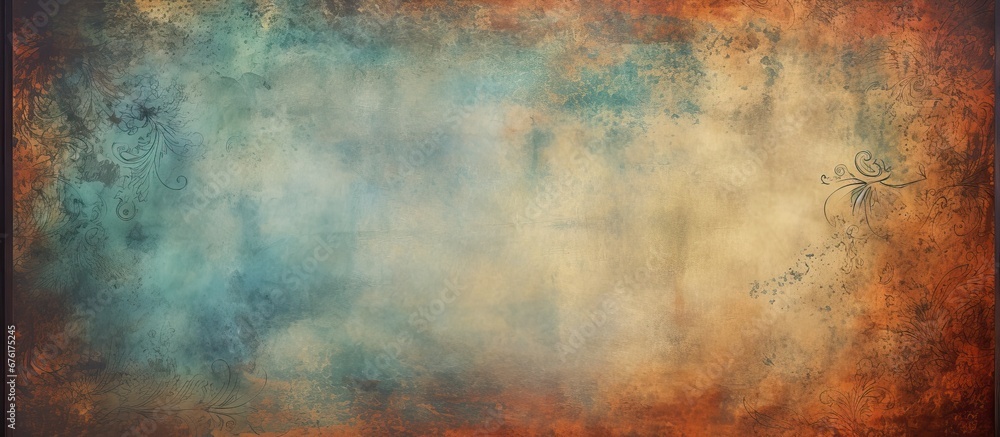 Poster the vintage paper frame showcases an abstract art design with a grunge texture featuring an intricat