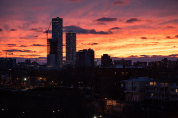 Fototapeta na wymiar Jersey City Sunset