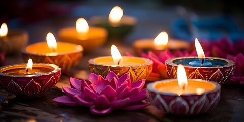 Diwali festival of light themed background. 