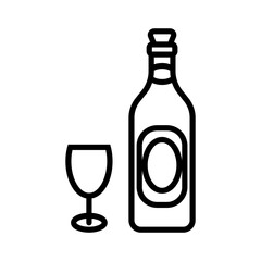 Wine Line Style in Design Icon