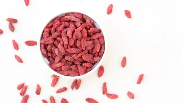 top view of Goji Berries in a bowl 
