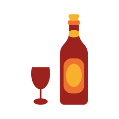 Wine Flat Style in Design Icon